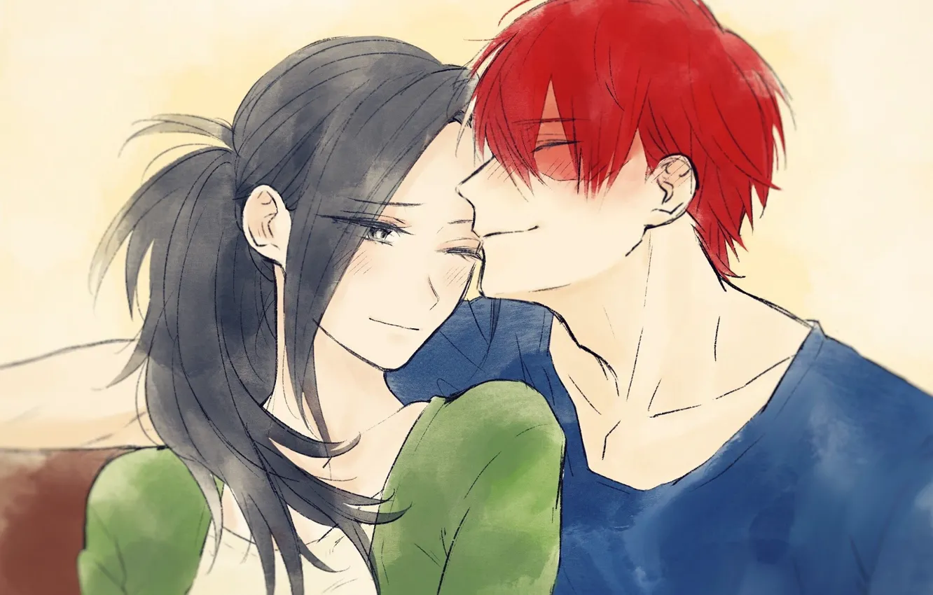 Photo wallpaper girl, pair, two, Boku no Hero Academy, My hero Academy, Todoroki Shoto