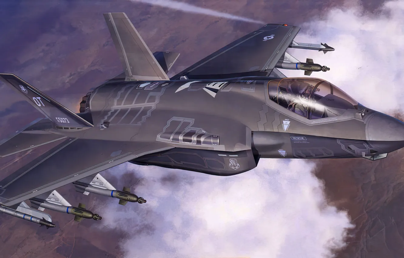 Photo wallpaper f-35, art, airplane, aviation, JET