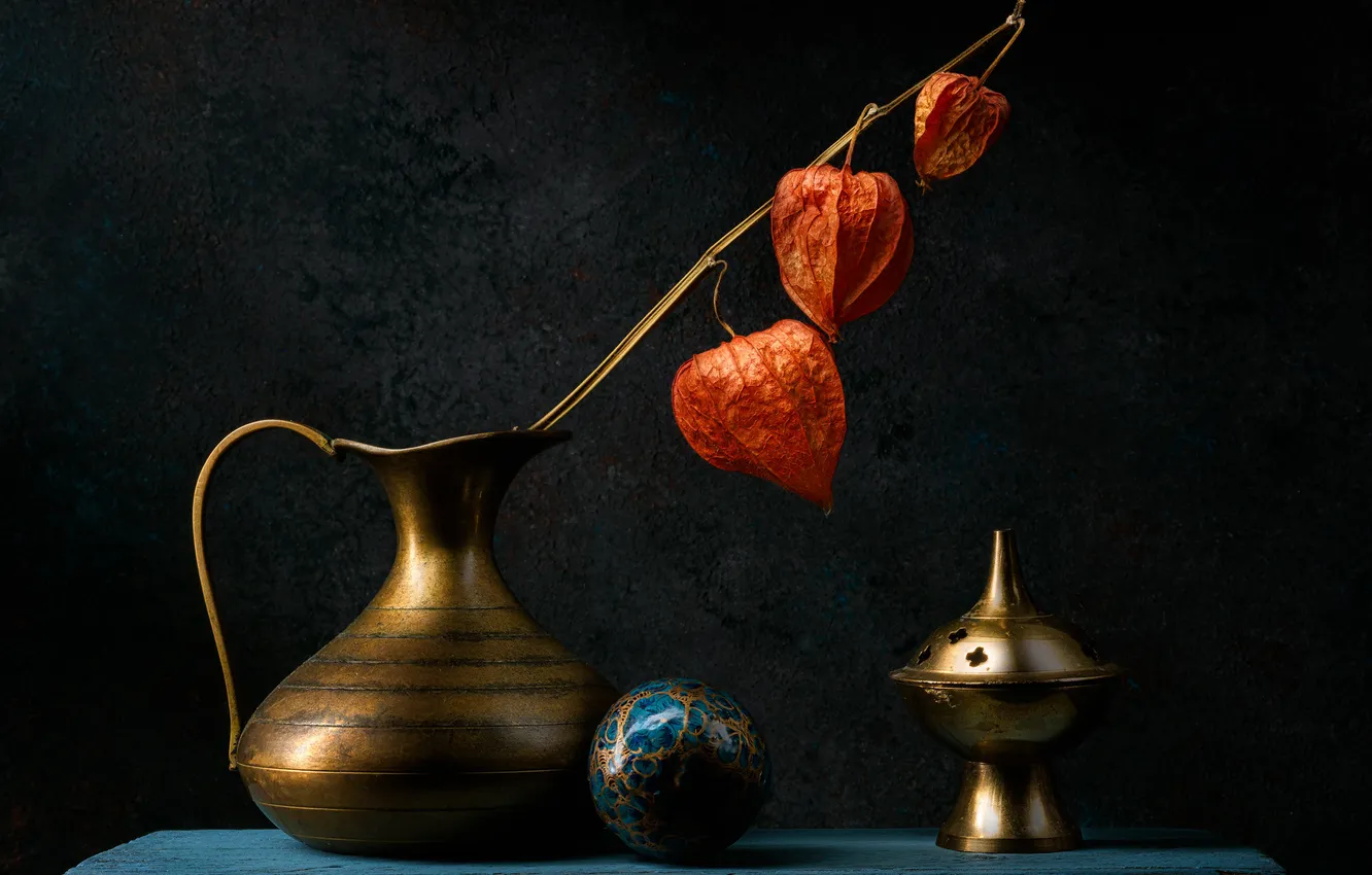 Photo wallpaper balls, pitcher, still life, The incense burner