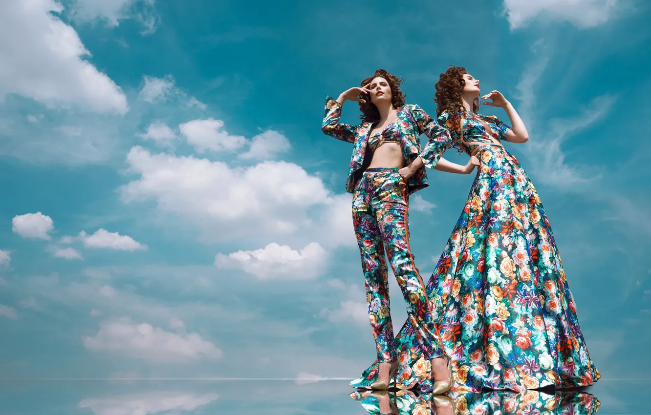 Photo wallpaper clouds, style, model, fashion