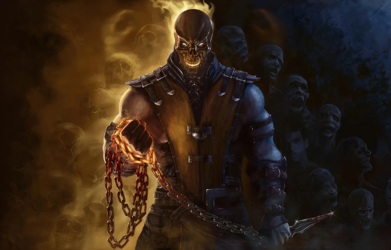 Photo wallpaper Inferno, Mortal Kombat, Scorpion