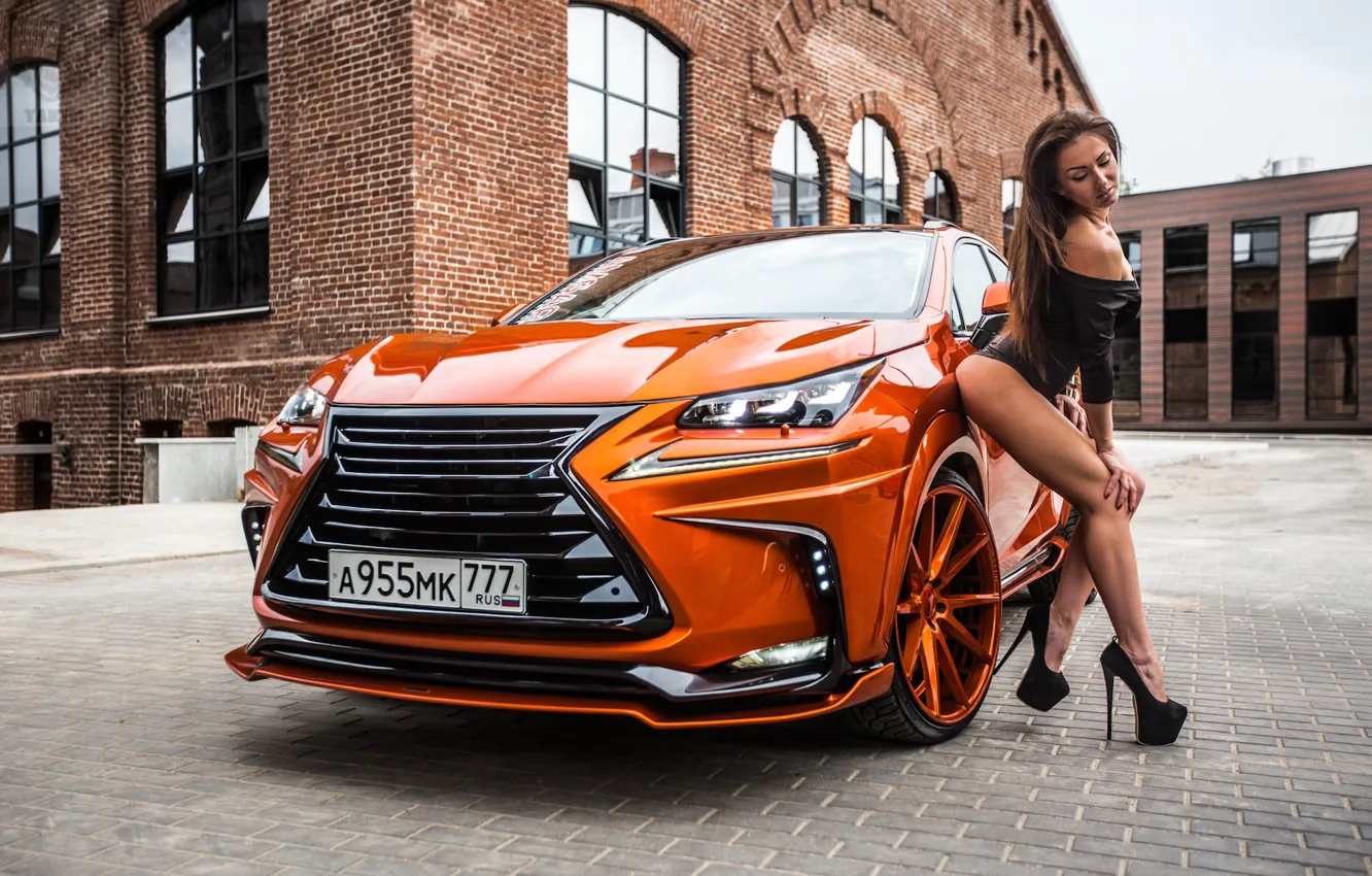 Photo wallpaper machine, auto, swimsuit, girl, pose, shoes, legs, Valeria