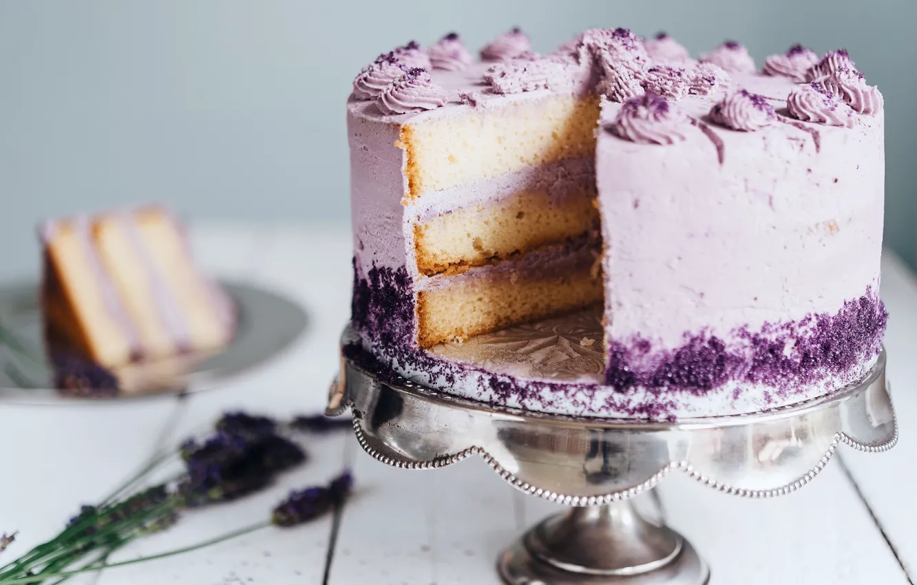 Photo wallpaper cake, cream, dessert, lavender