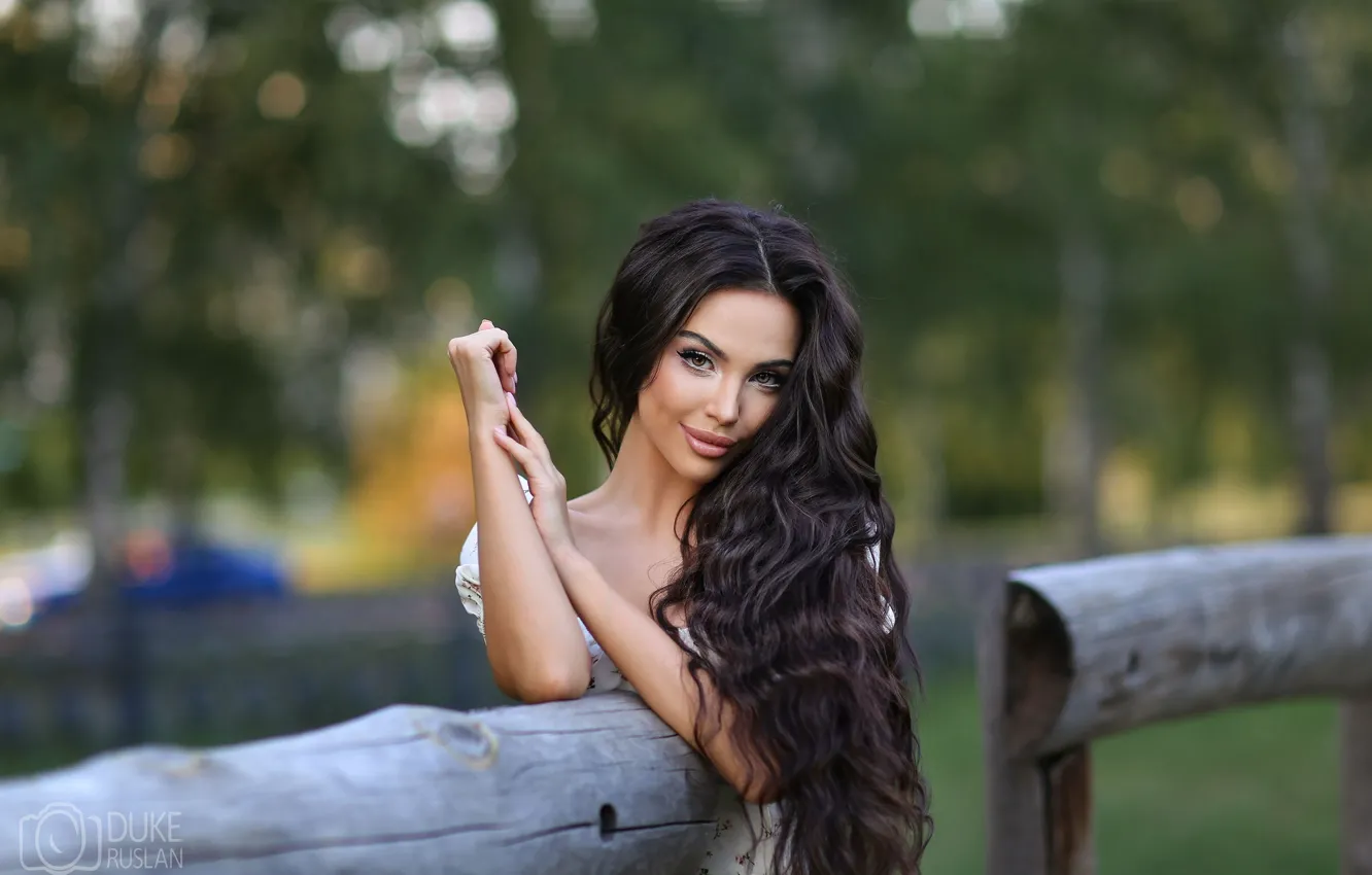 Photo wallpaper look, dress, brunette, hairstyle, long hair, Ruslan Duke, Anastasia Taylakova, Richard Duke