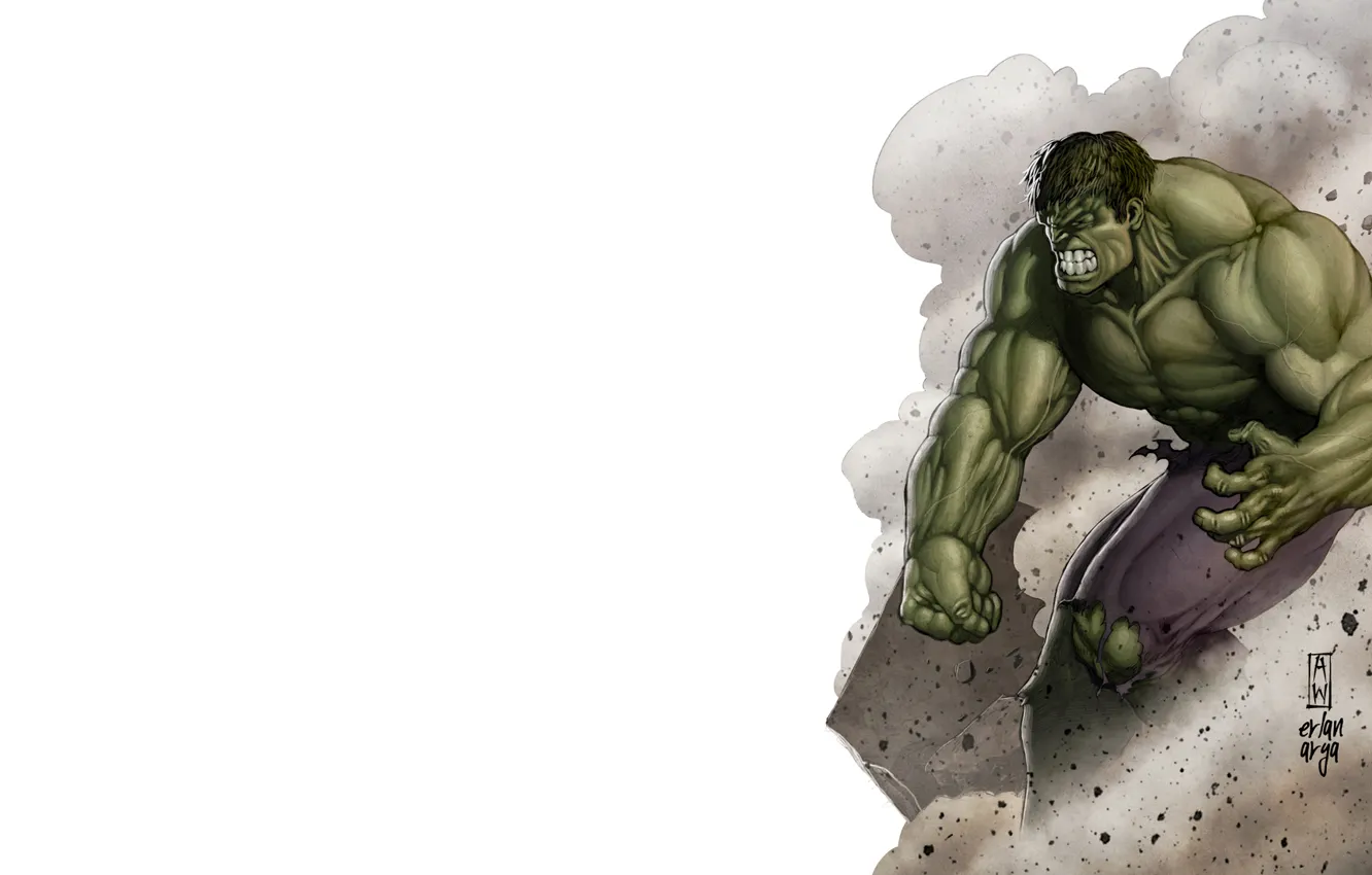 Photo wallpaper green, shorts, dust, evil, Hulk, Hulk, MARVEL, Bruce Banner