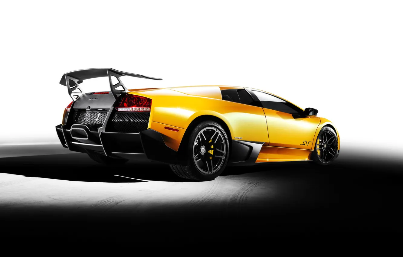Photo wallpaper yellow, Lamborghini, Lamborghini Murcielago