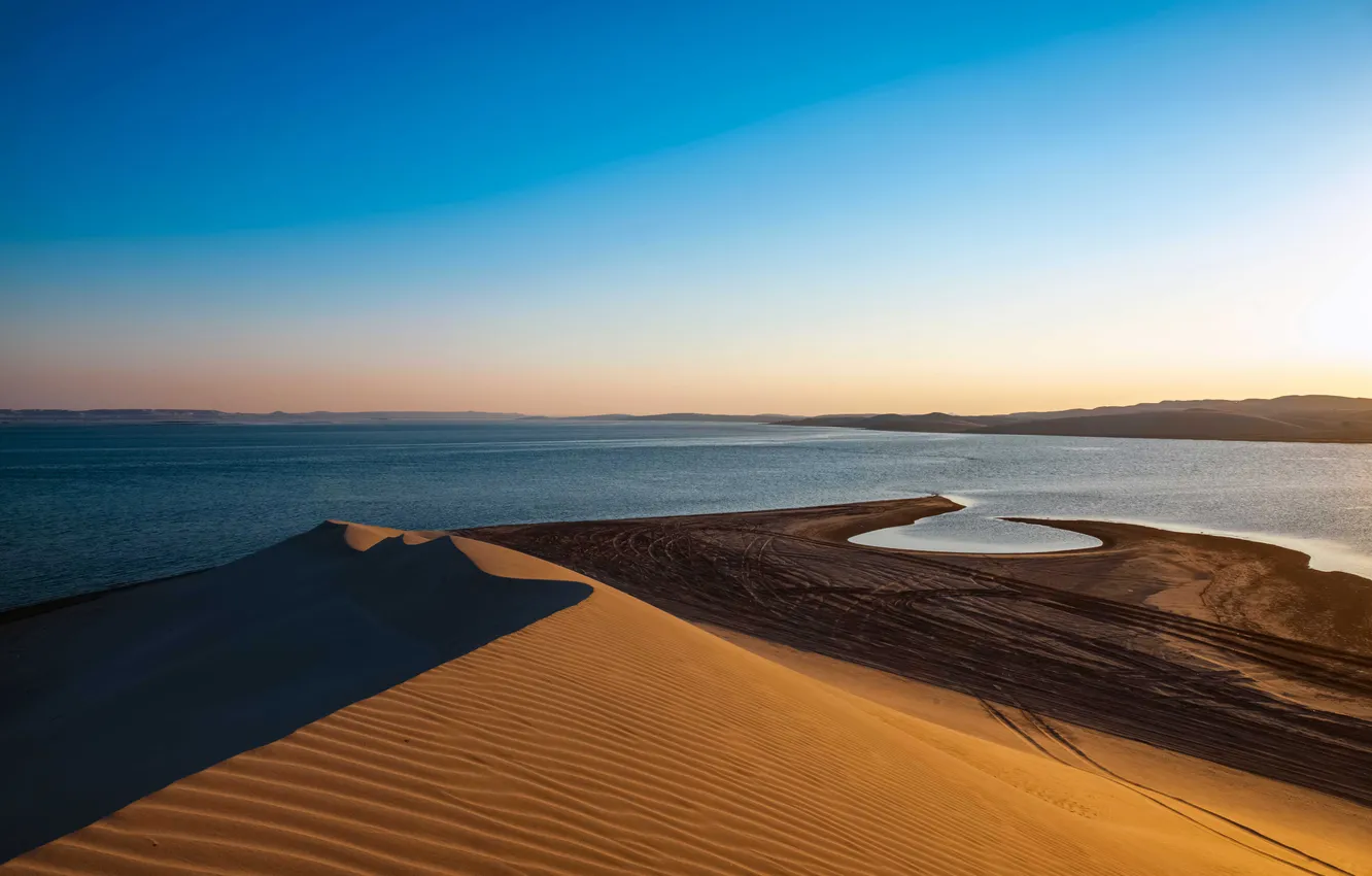 Photo wallpaper desert, landscape, sand, dunes