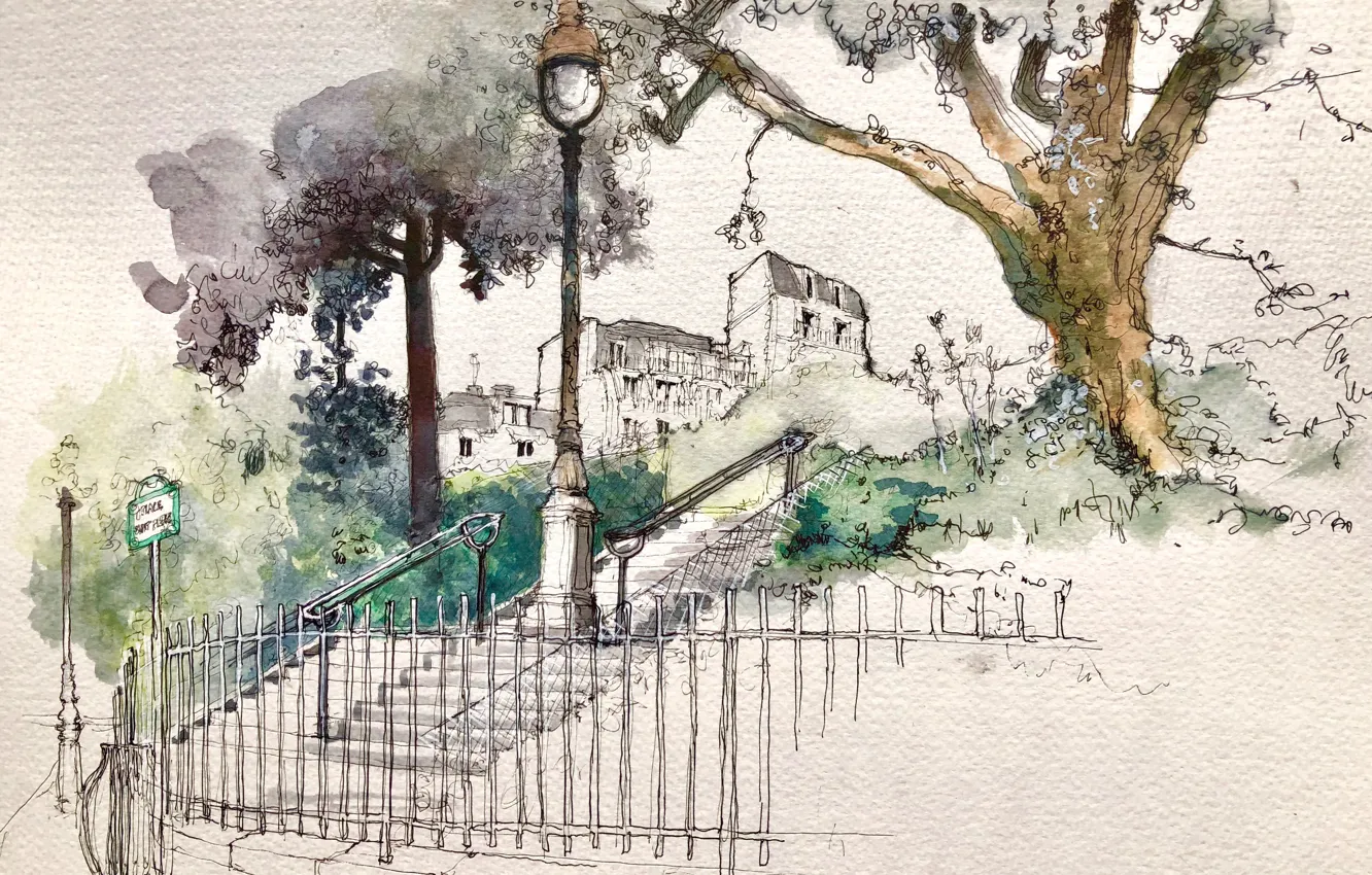 Photo wallpaper Paris, Ile-de-France, Montmartre