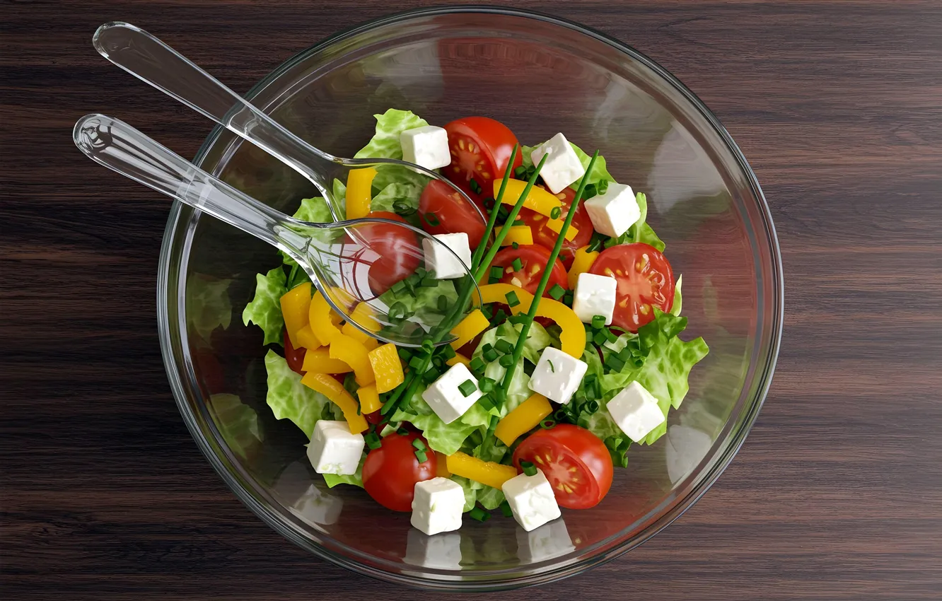 Photo wallpaper vegetables, salad, AI art