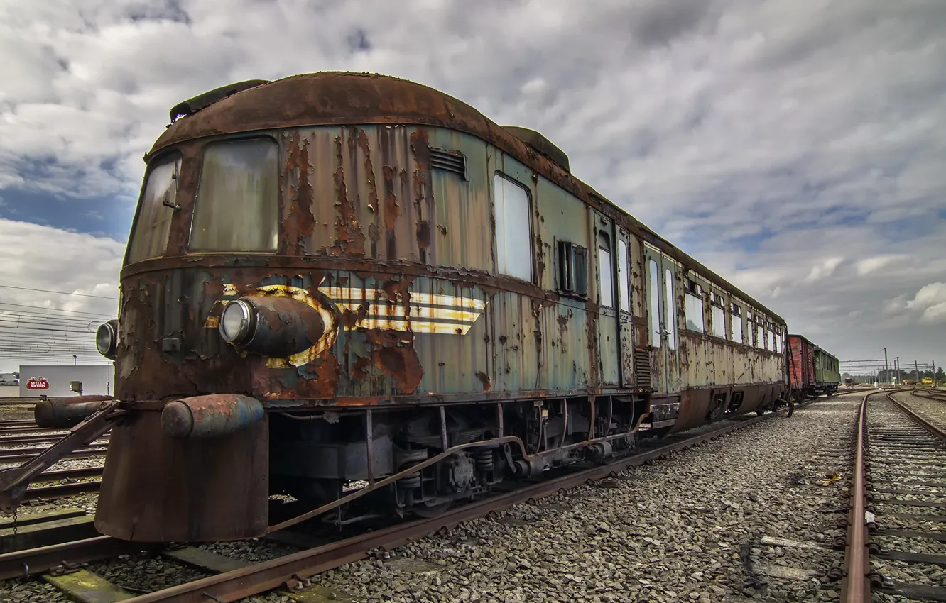 Photo wallpaper train, station, railroad