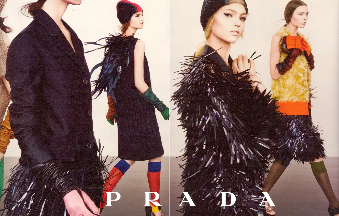 Photo wallpaper style, skirt, PRADA, Pivovarova