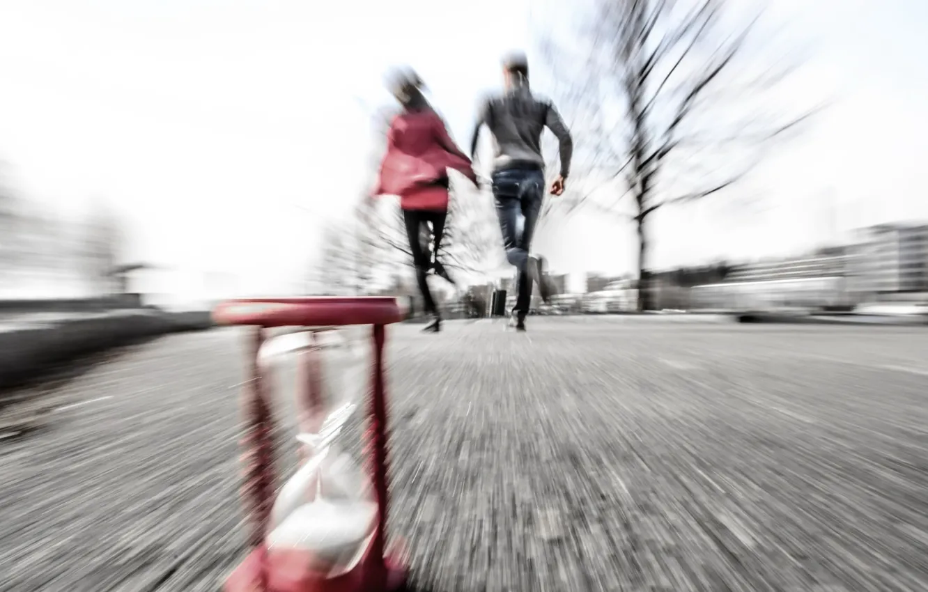 Photo wallpaper time, life, the city, movement, street, destiny, watch, people