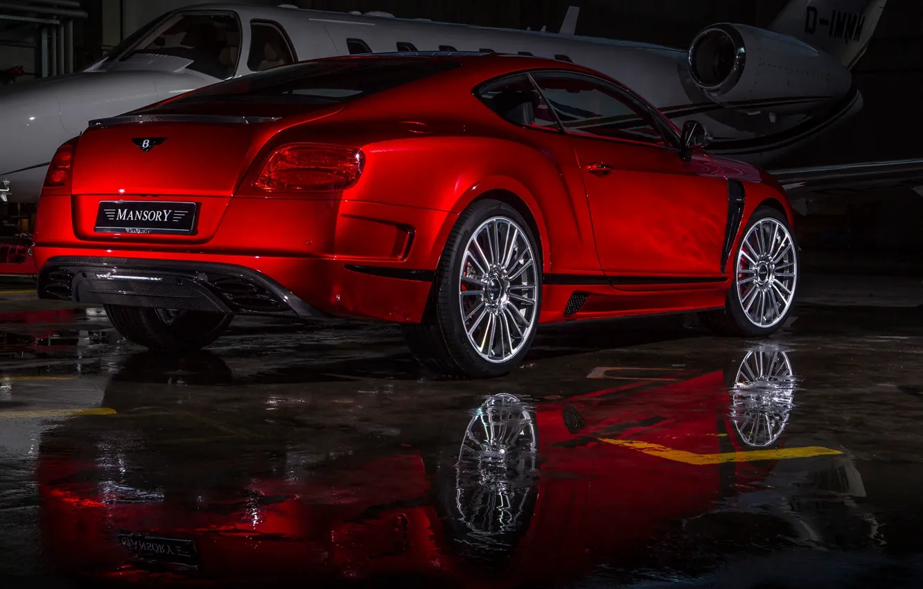 Photo wallpaper Bentley, Continental, Red, Mansory, Plane(2013)