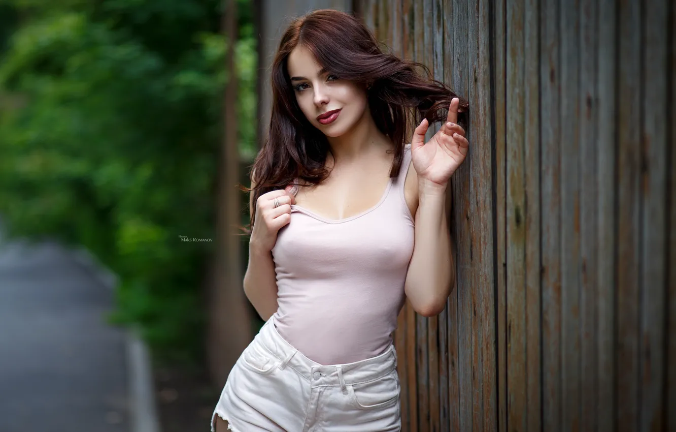 Photo wallpaper girl, model, hairstyle, beautiful, Olga, Maxim Romanov