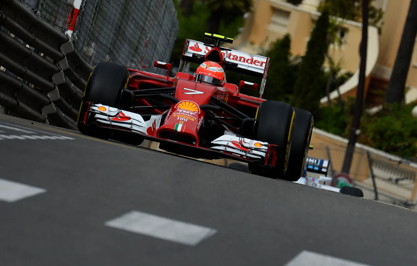Photo wallpaper Ferrari, Kimi, Raikkonen also, Formula 1, Monte Carlo, f14t