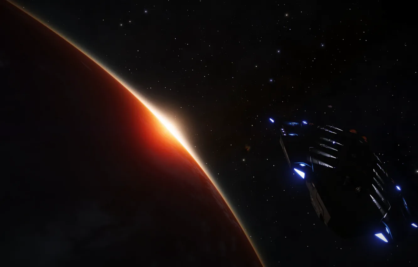 Wallpaper Lights, Stars, Space, Ship, Elite Dangerous for