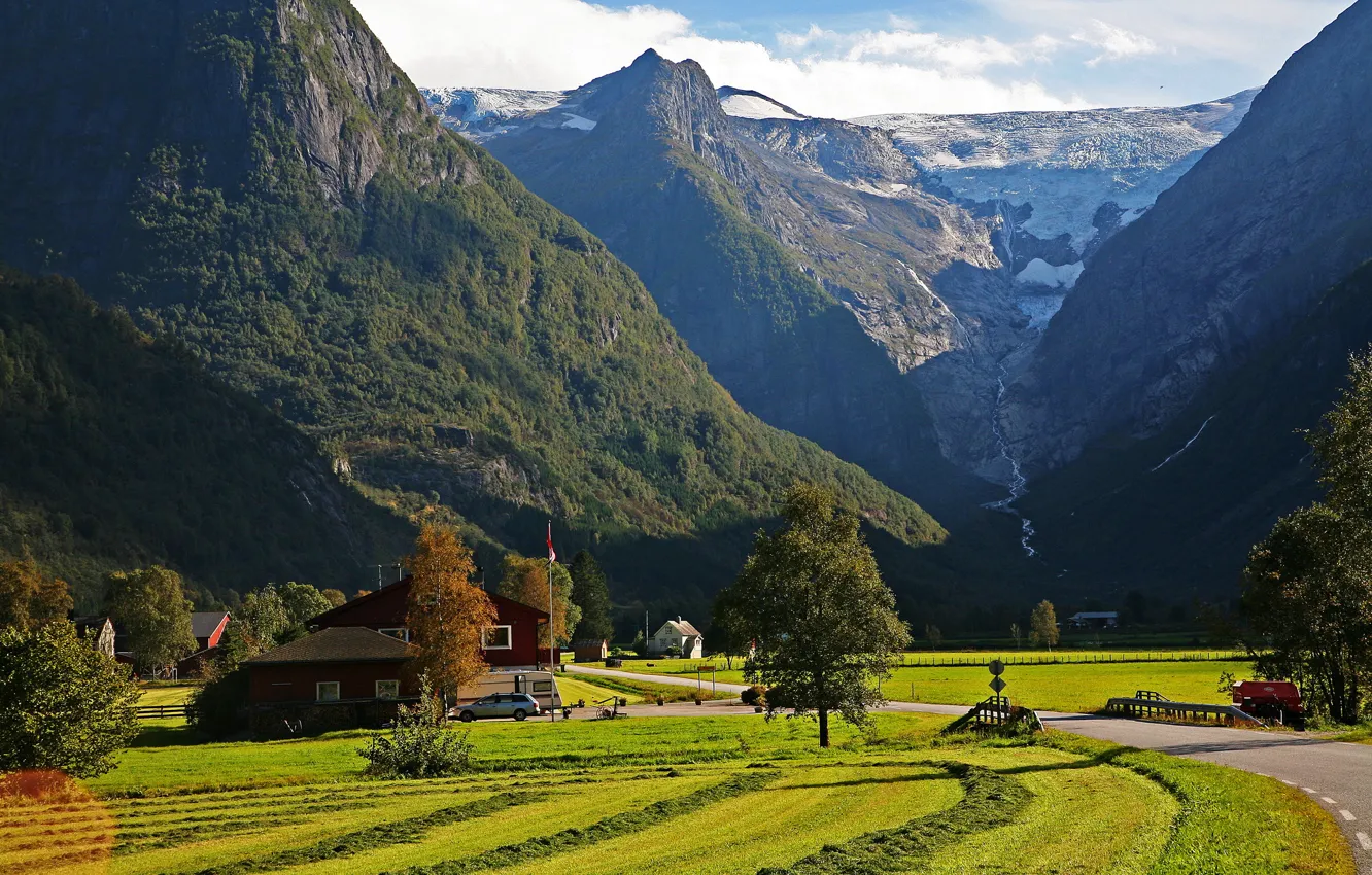Photo wallpaper road, mountains, Norway, Sogn og Fjordane, Stryn