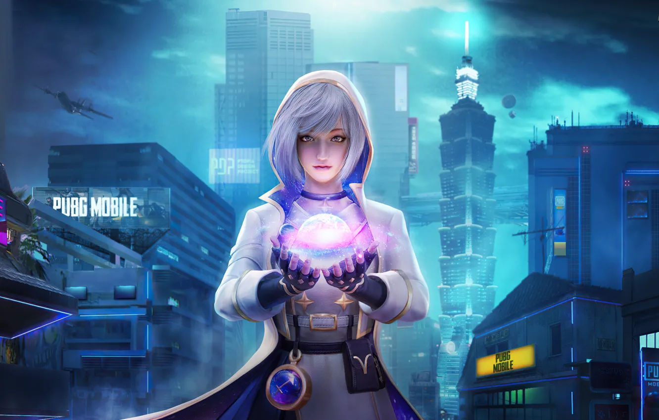 Photo wallpaper girl, the game, beauty, skyscrapers, girl, game, night city, beauty