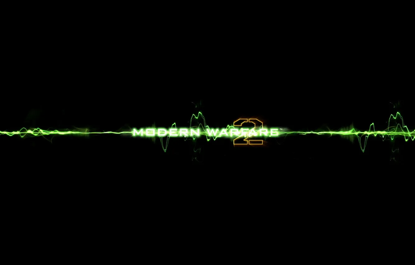Photo wallpaper green, Call of Duty, logo, Modern Warfare 2