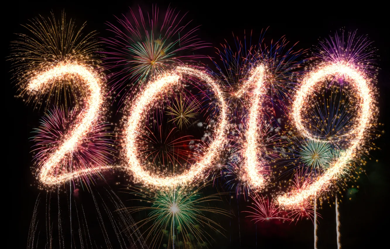 Photo wallpaper night, lights, new year, salute, colorful, night, New Year, fireworks