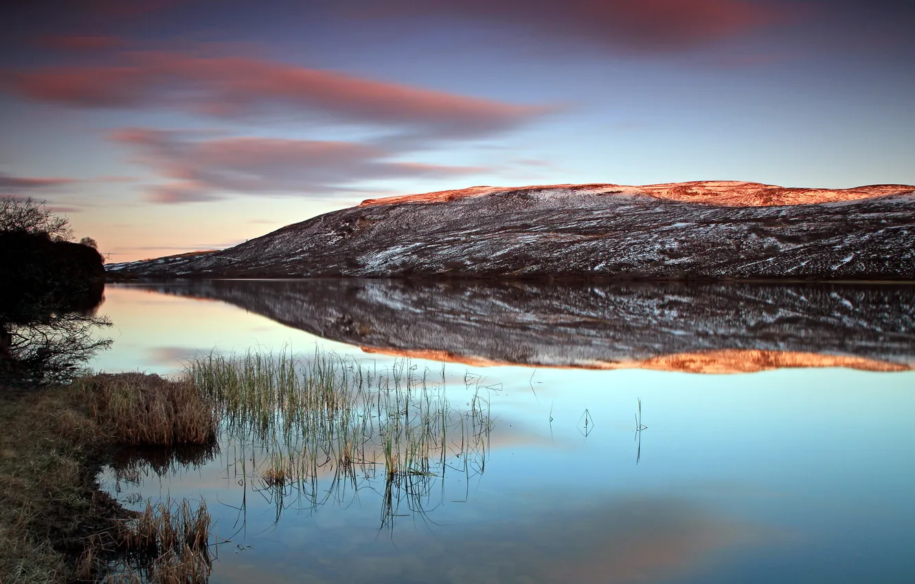 Photo wallpaper landscape, sunset, nature, lake