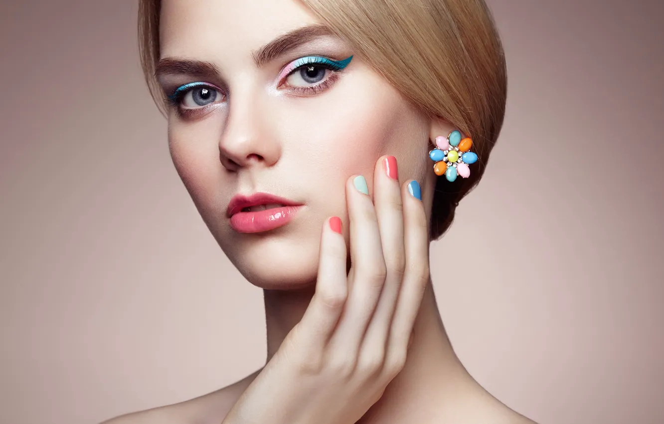 Photo wallpaper girl, face, style, portrait, makeup