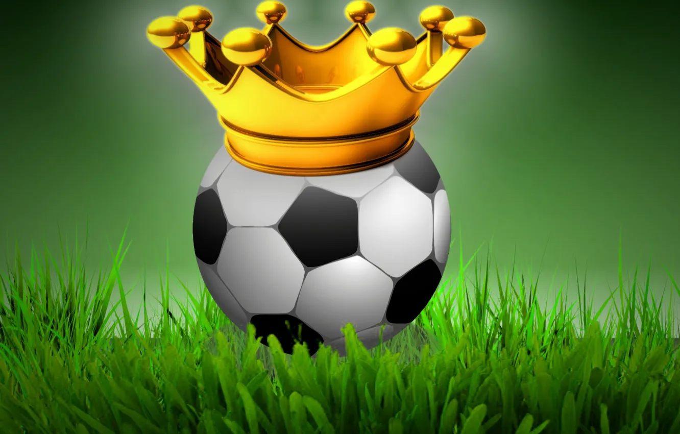 Photo wallpaper field, crown, soccer ball