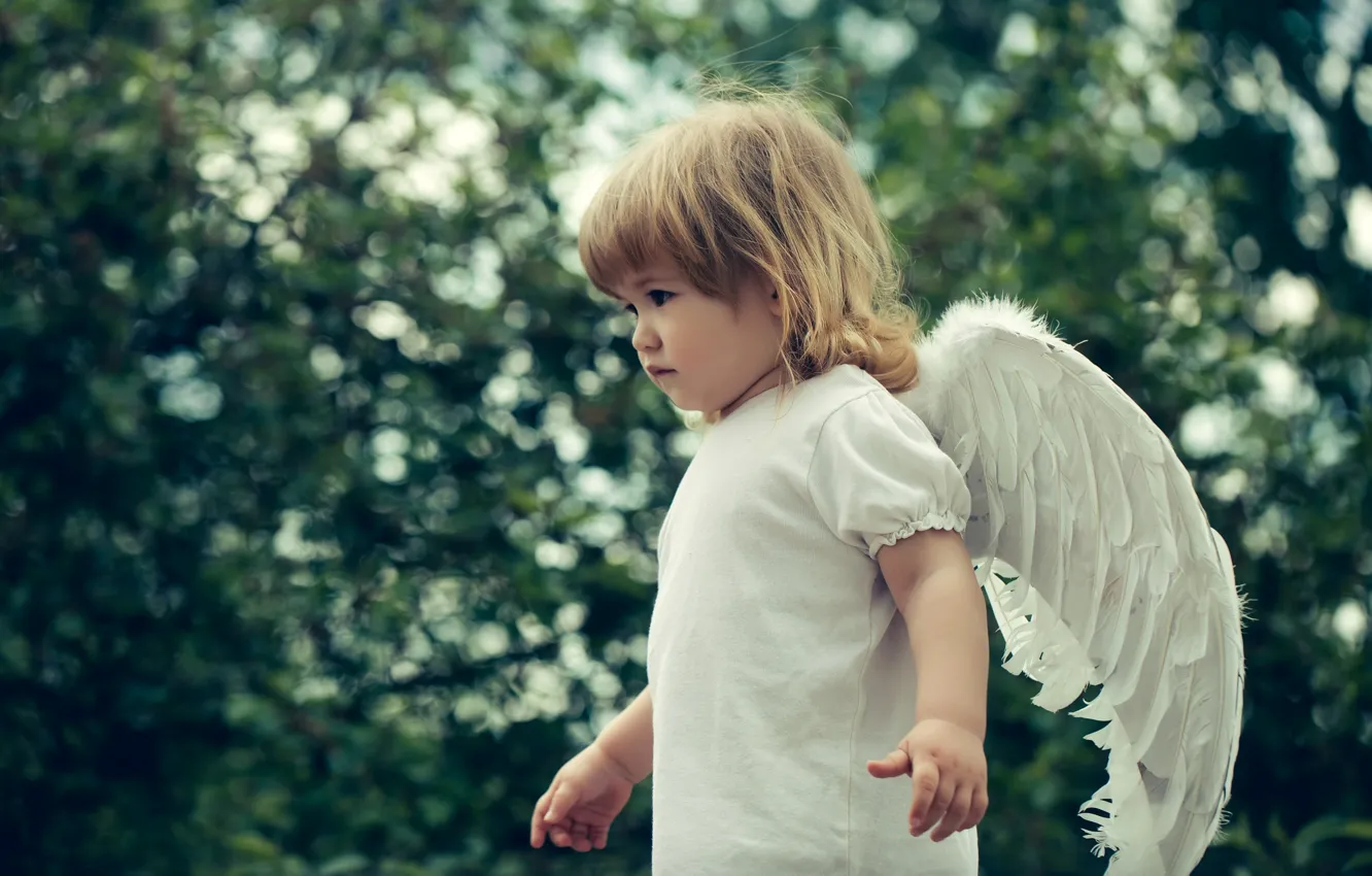 Photo wallpaper wings, angel, baby