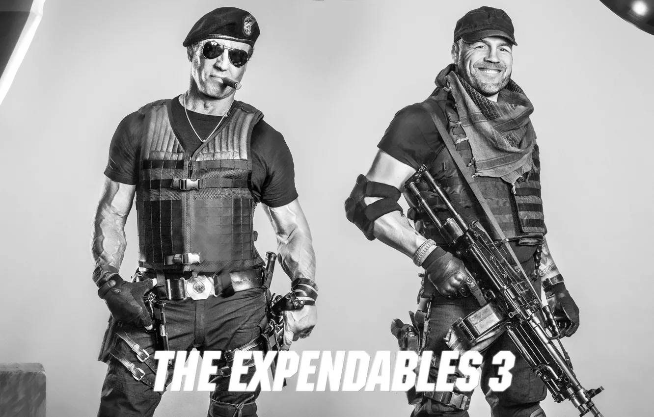 Photo wallpaper gun, machine, Sylvester Stallone, Randy Couture, Randy Couture, Sylvester Stallone, The expendables 3, expendables 3