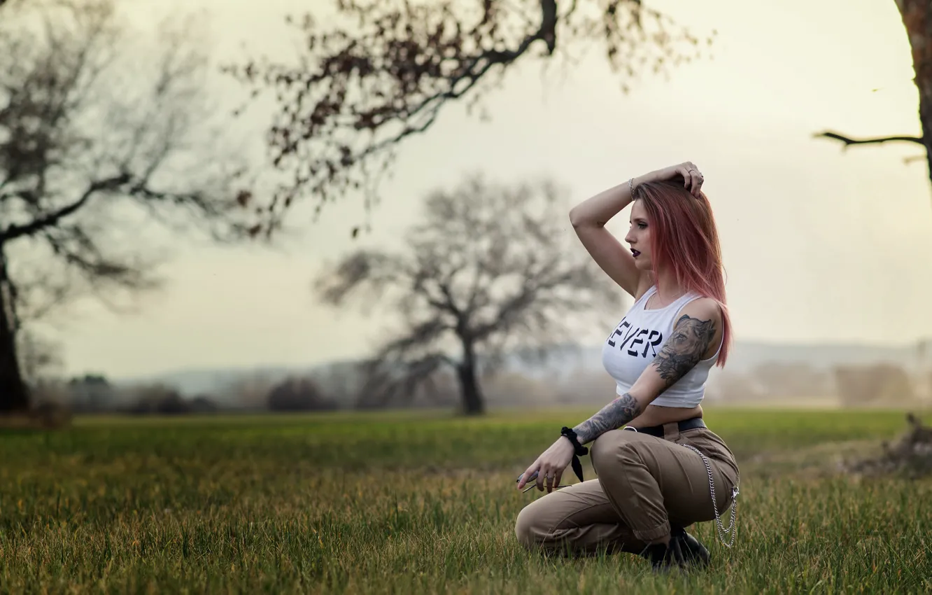 Photo wallpaper girl, pose, Patricia