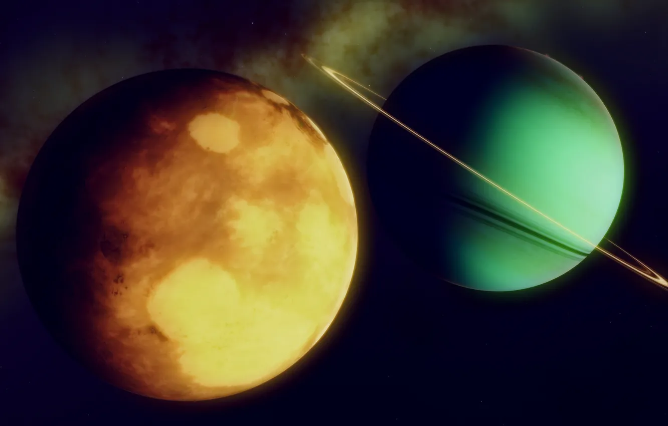 Photo wallpaper space, planet, belt