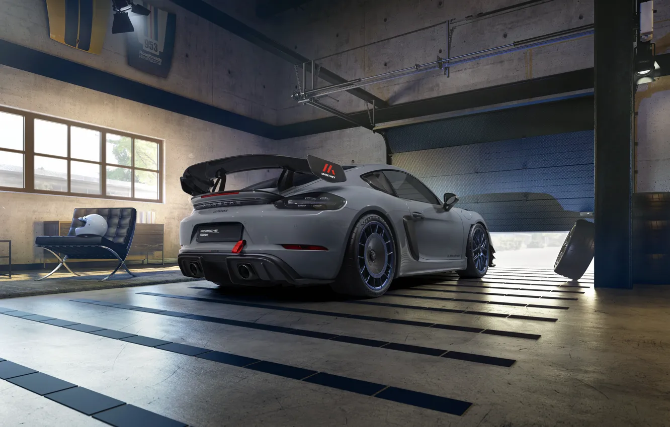 Photo wallpaper Porsche, Cayman, rear view, 718, Porsche 718 Cayman GT4 RS Manthey Kit