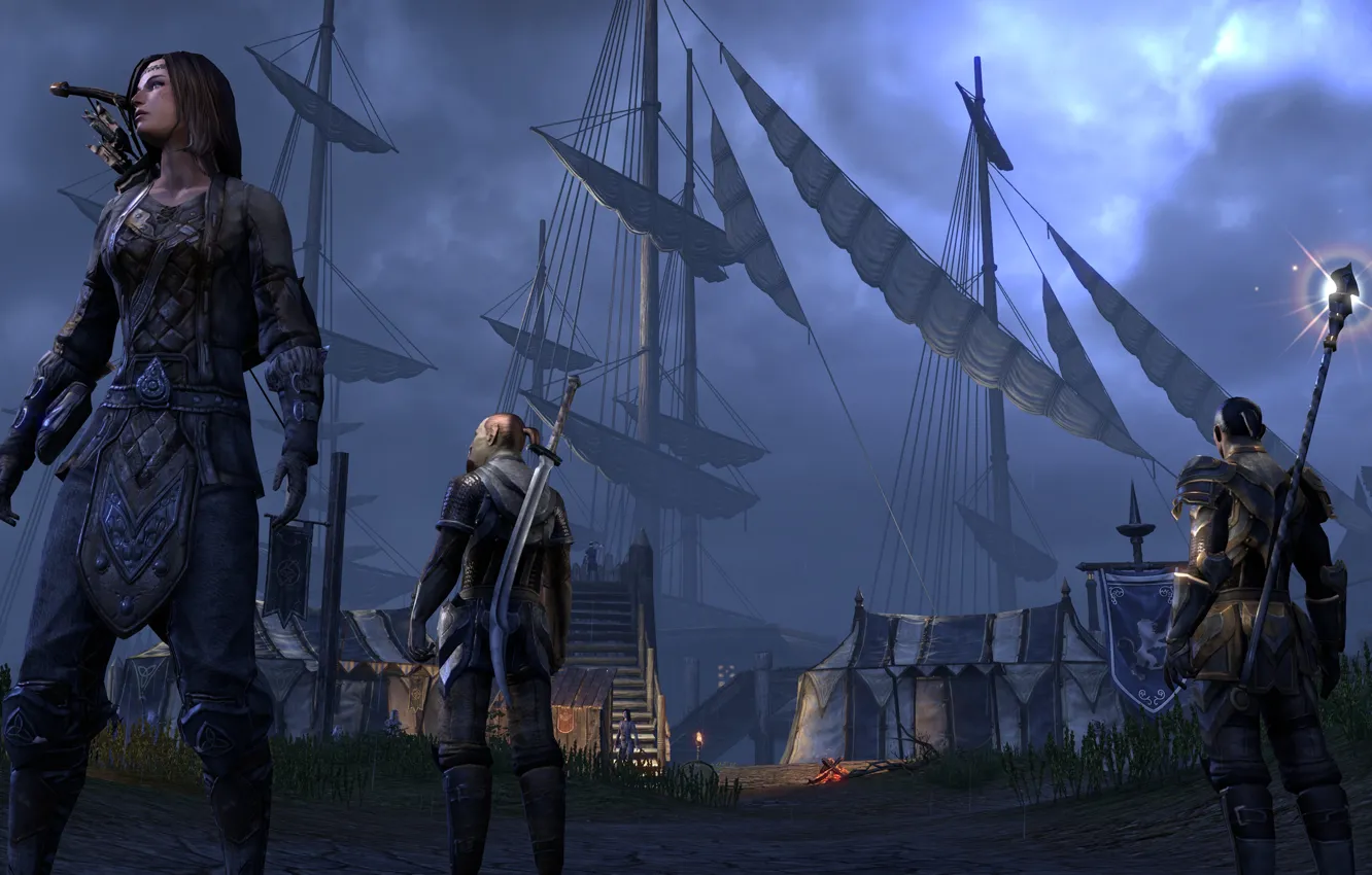 Photo wallpaper weapons, the evening, the fire, ladder, sail, the guardian, three, online