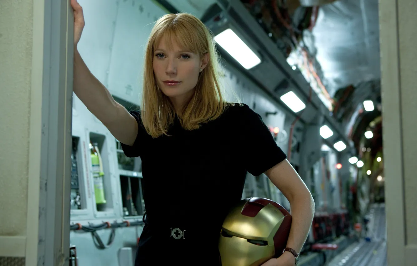 Photo wallpaper fiction, blonde, helmet, Iron man 2, Iron Man 2, comic, Gwyneth Paltrow, Gwyneth Paltrow