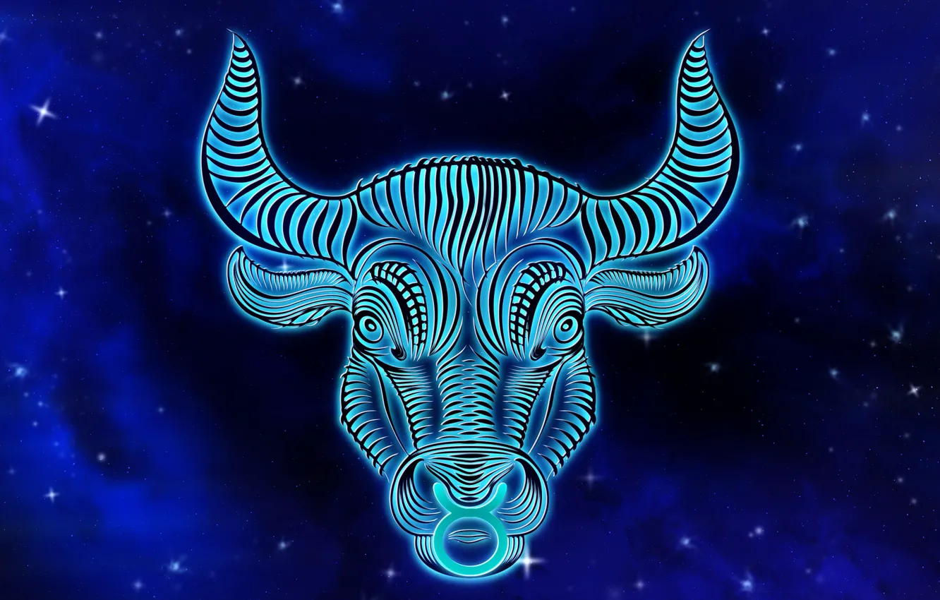 Photo wallpaper space, bull, zodiac sign, Taurus