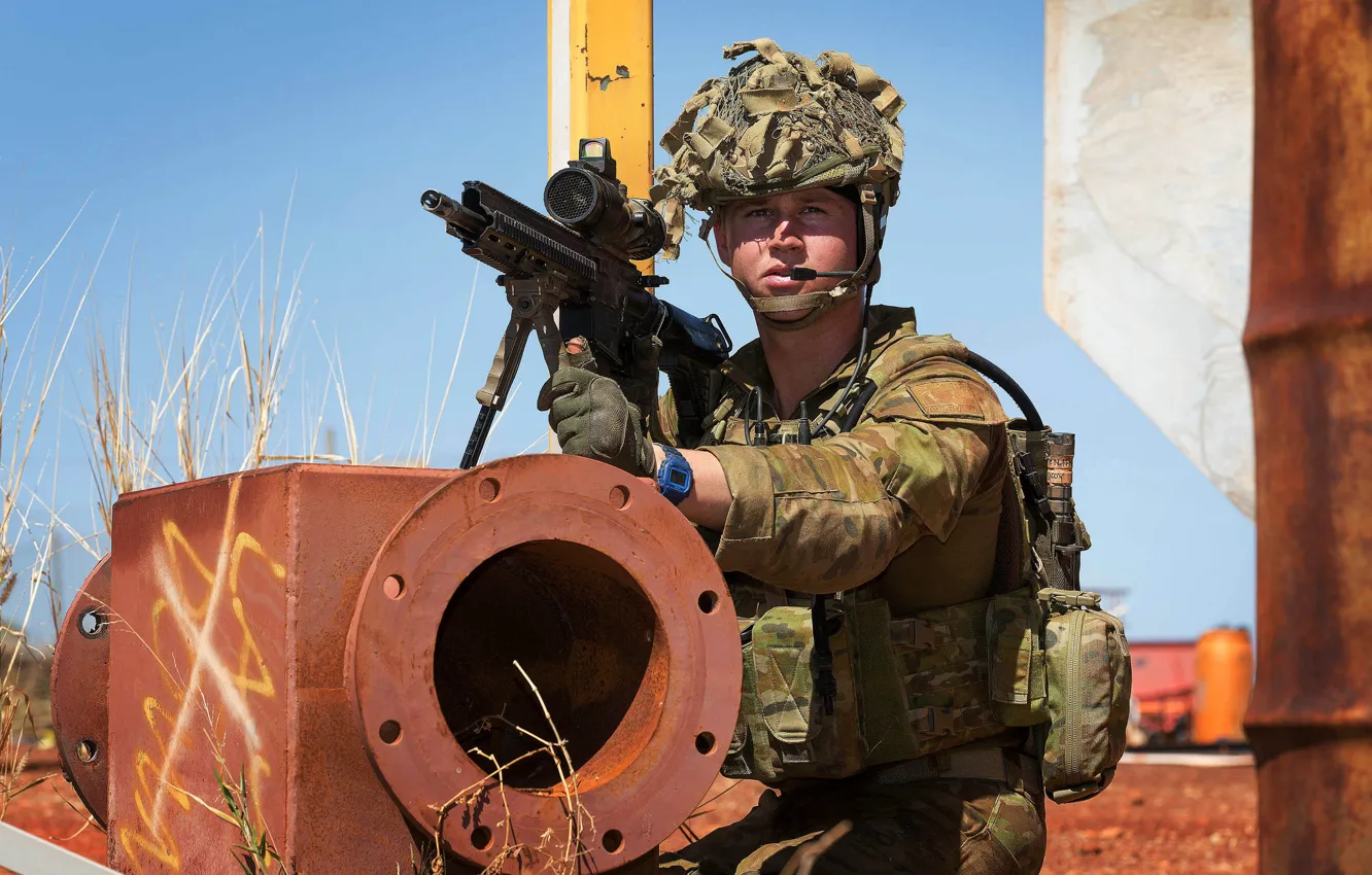 Photo wallpaper weapons, soldiers, Australian Army