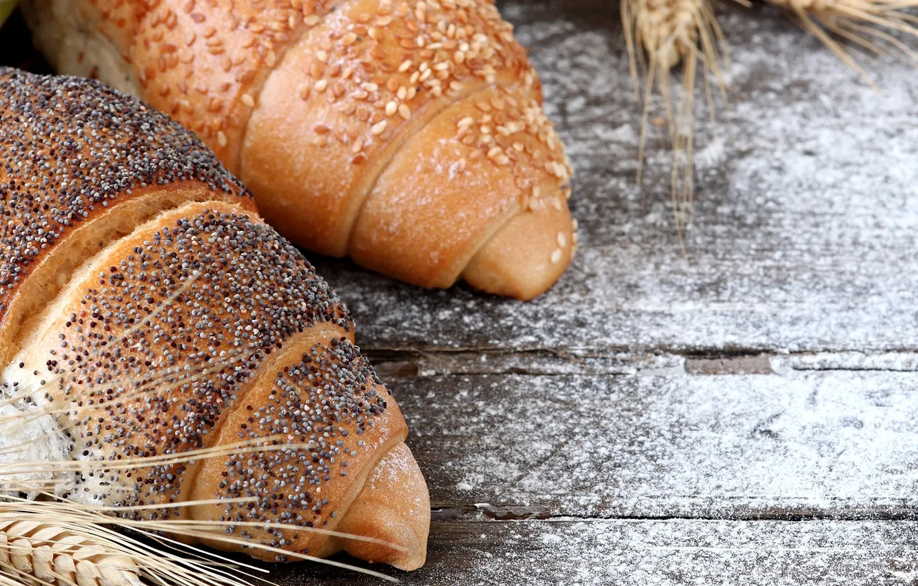 Photo wallpaper Mac, spikelets, bread, cakes, sesame, bagel