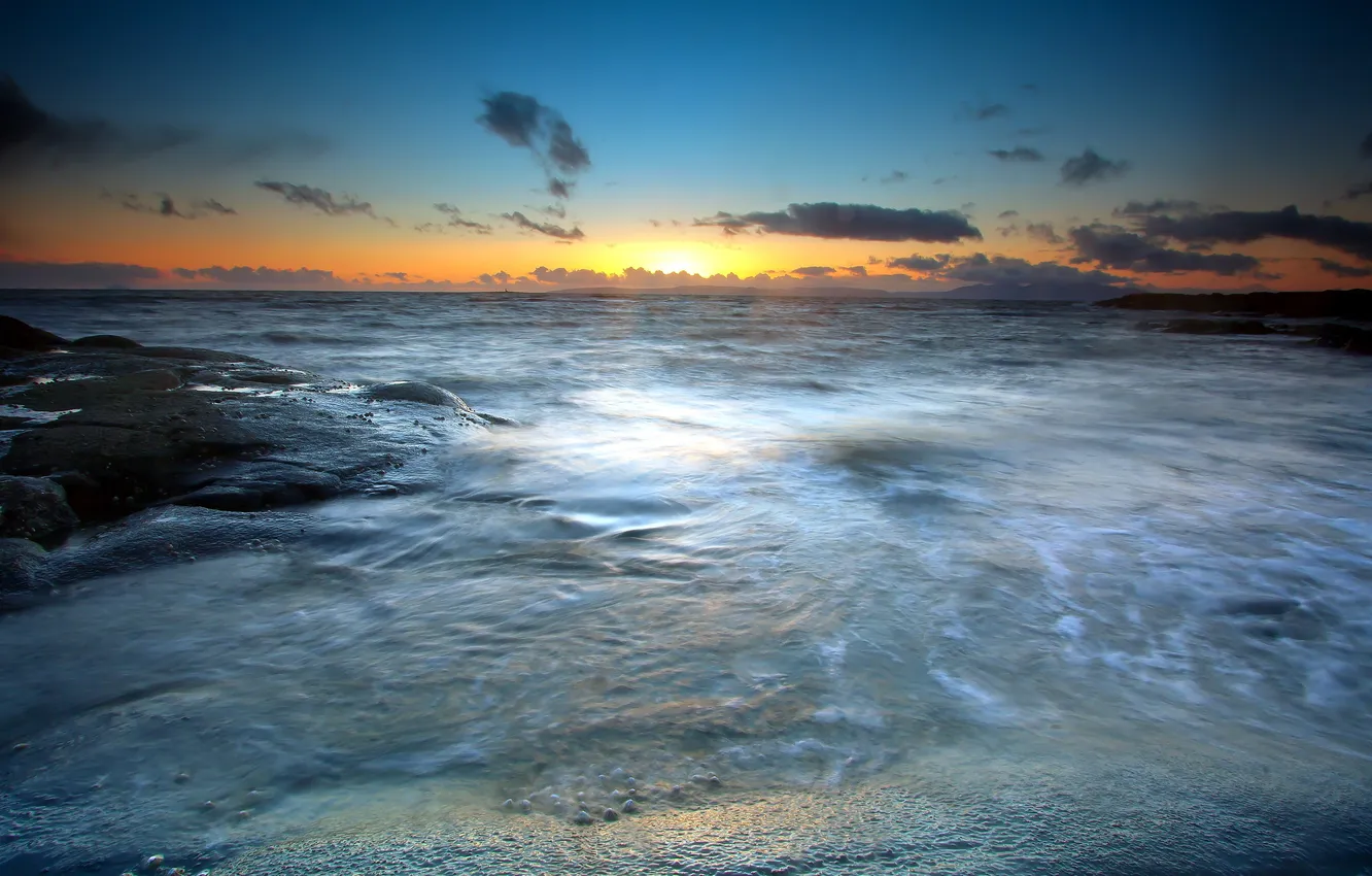 Photo wallpaper sea, the sky, landscape, sunset