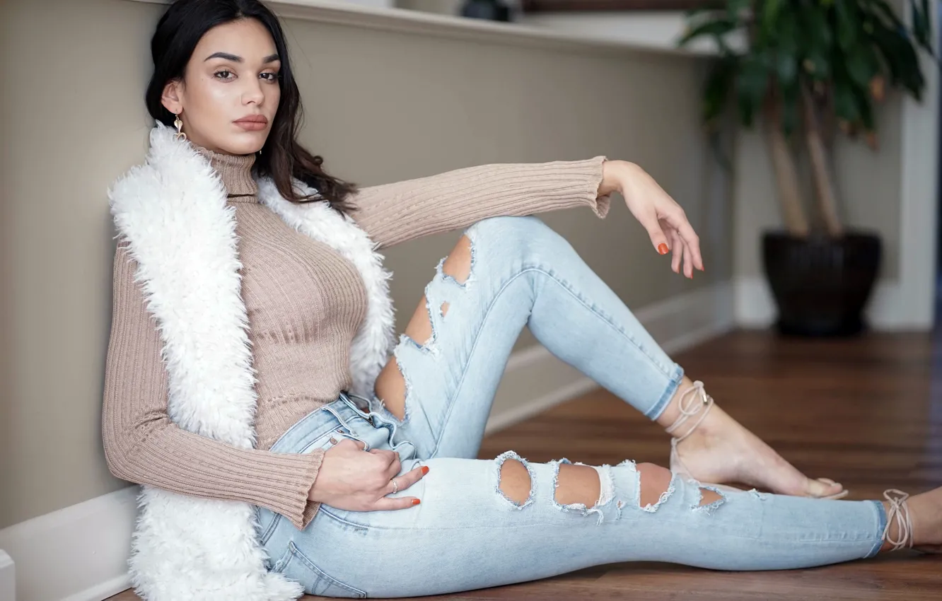 Photo wallpaper girl, pose, background