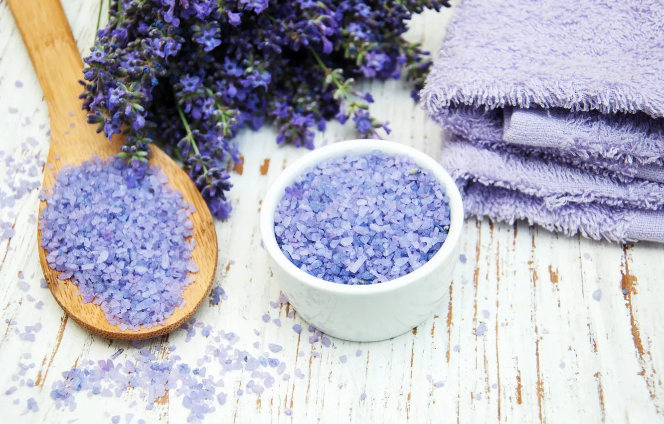 Photo wallpaper lavender, purple, lavender, salt, spa, oil