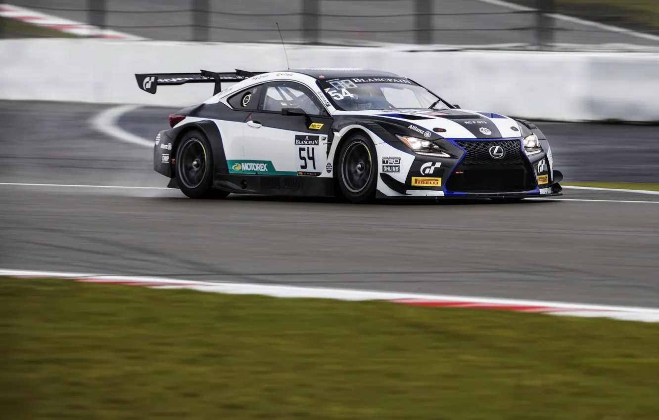 Photo wallpaper asphalt, lawn, track, Lexus, the fence, 2017, RC F GT3