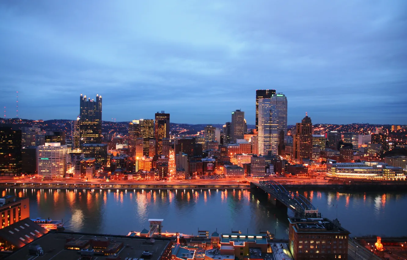 Photo wallpaper city, the city, USA, Pennsylvania, Pittsburgh