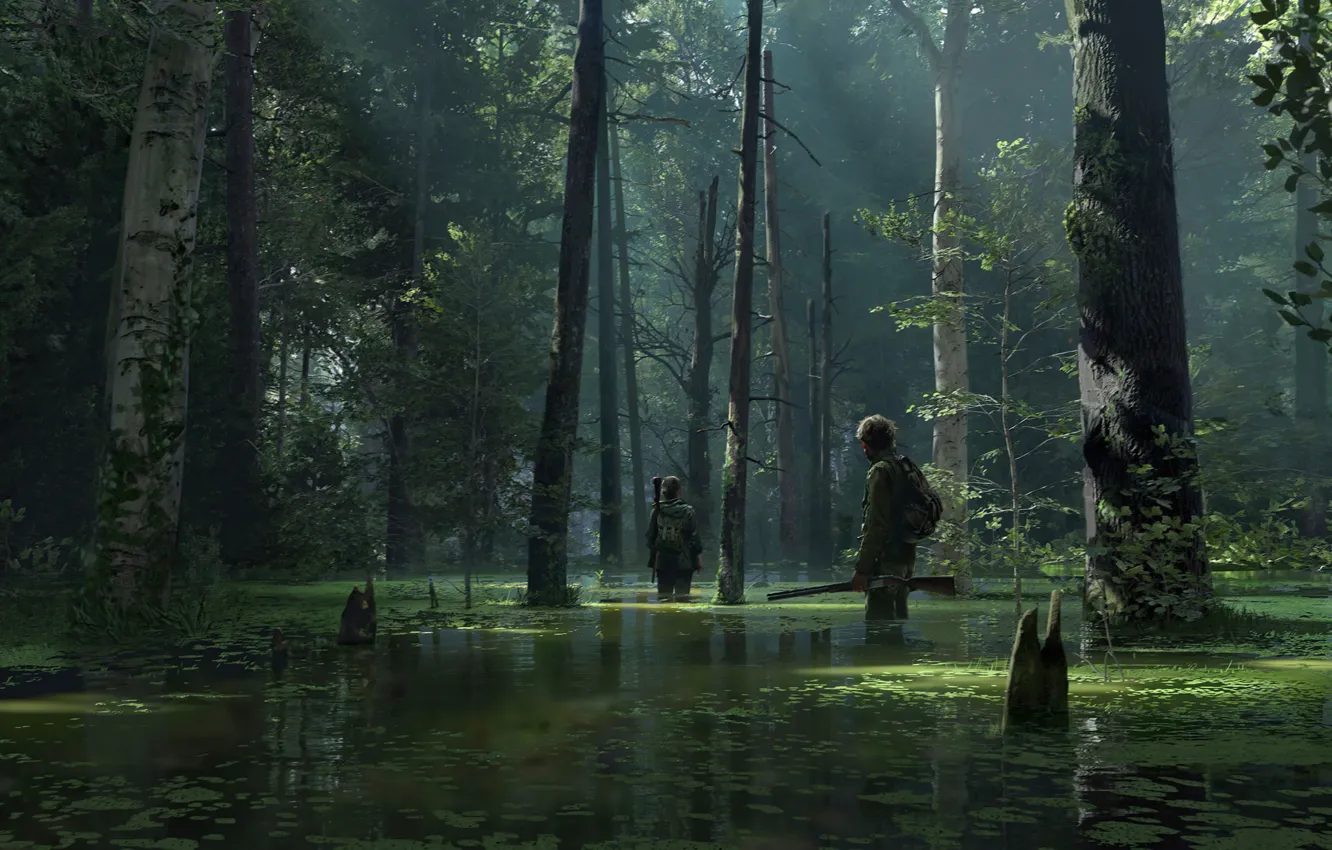 Photo wallpaper nature, green, swamp, forest, Topi, Some of us Part 2, The Last Of Us 2, …