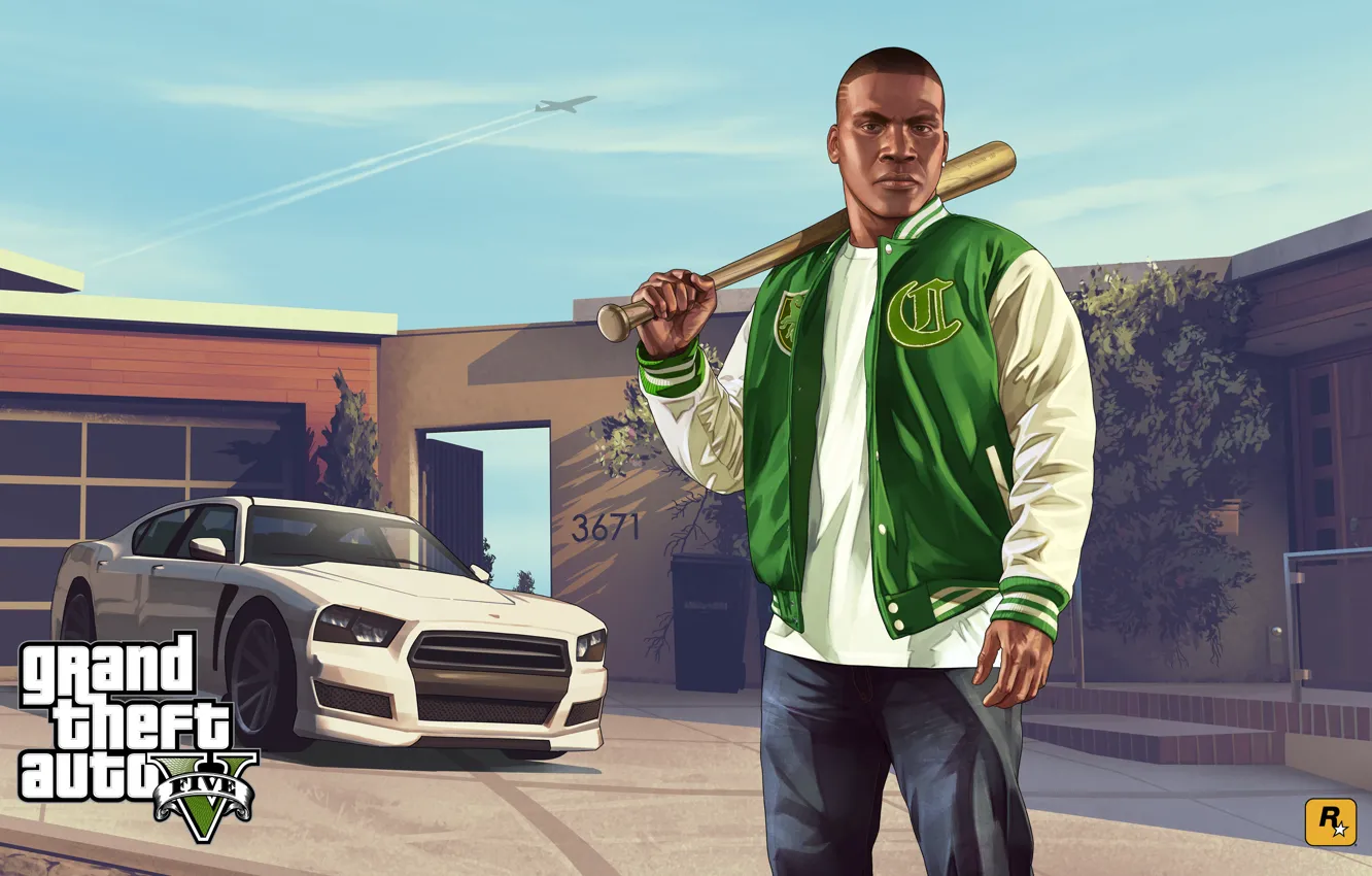 Photo wallpaper machine, home, art, gta, Grand Theft Auto V, Rockstar Games, Franklin, Franklin