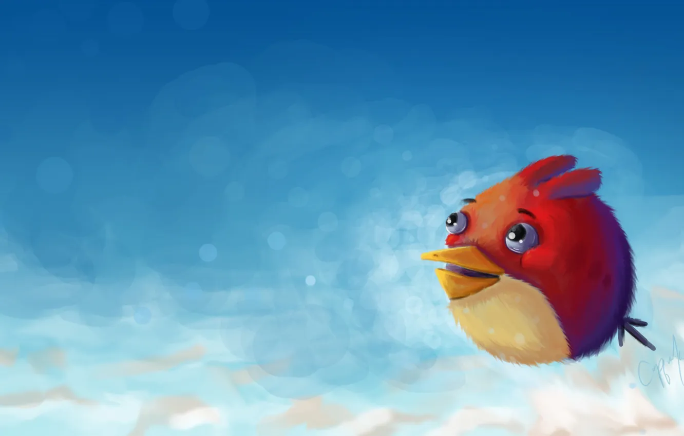 Photo wallpaper the sky, flight, bird, art, Angry Bird