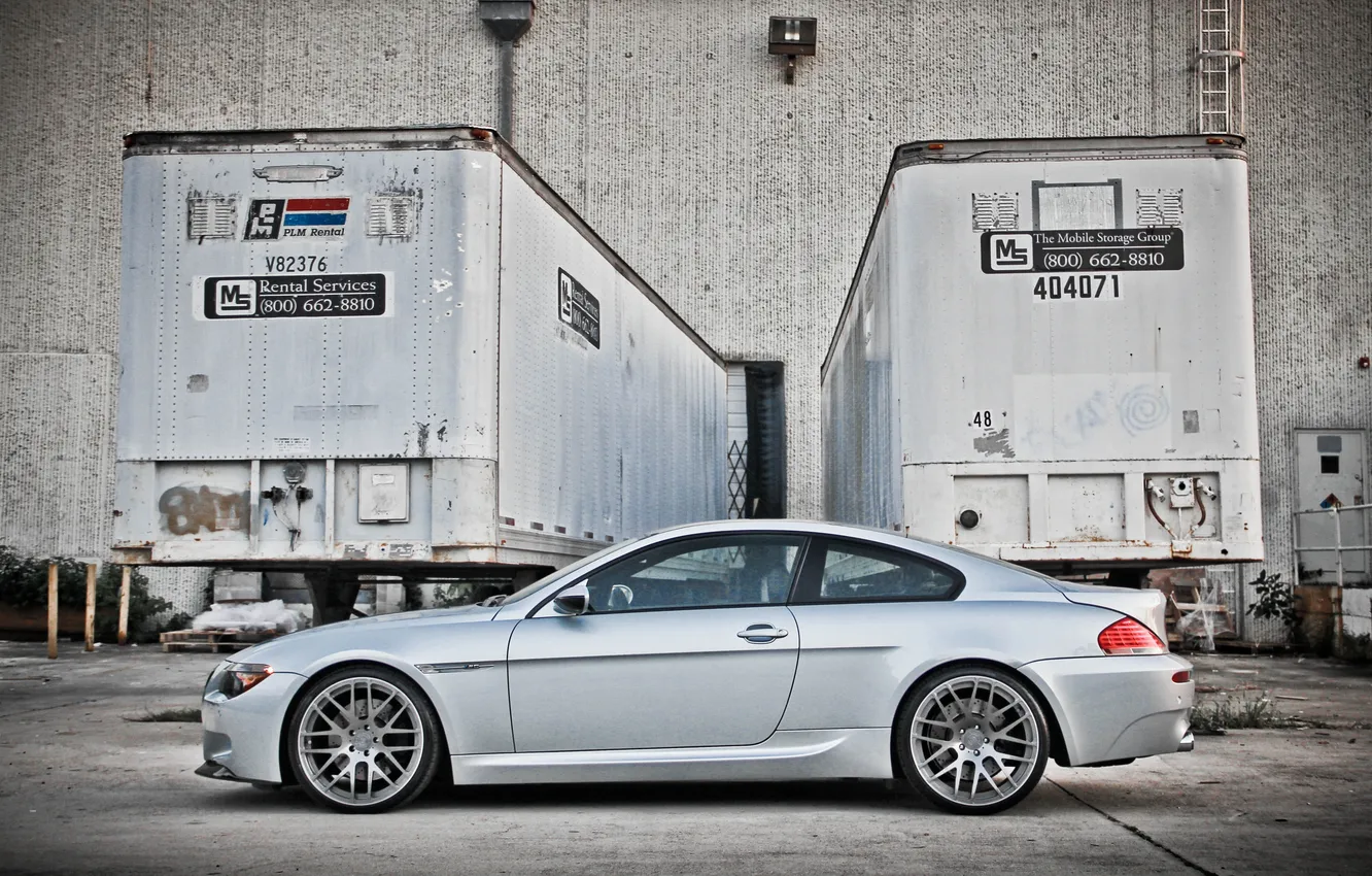 Photo wallpaper bmw, BMW, coupe, silver, profile, wheels, drives, e63