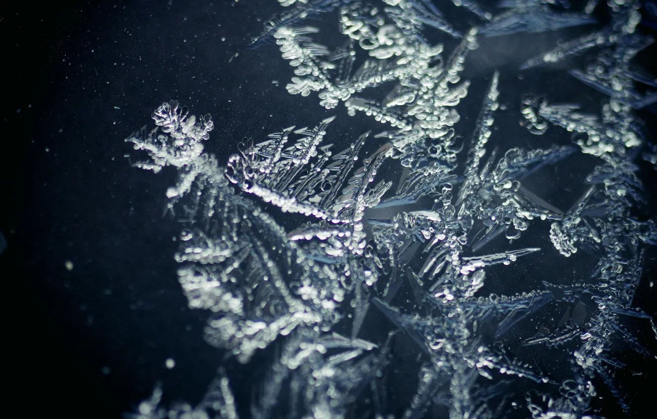 Photo wallpaper cold, frost, crystals