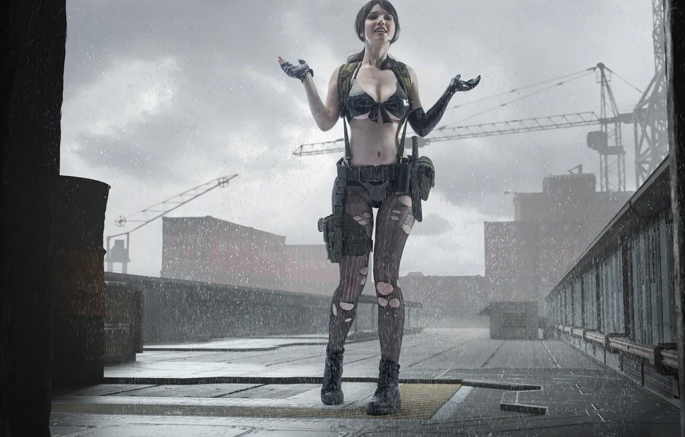 Photo wallpaper girl, rain, cosplay, cute