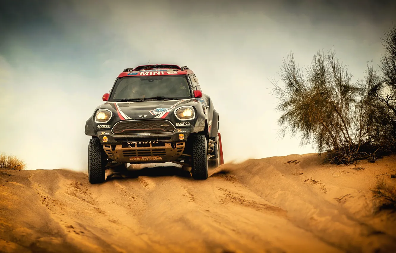Photo wallpaper sand, machine, auto, race, black, sport, speed, Mini