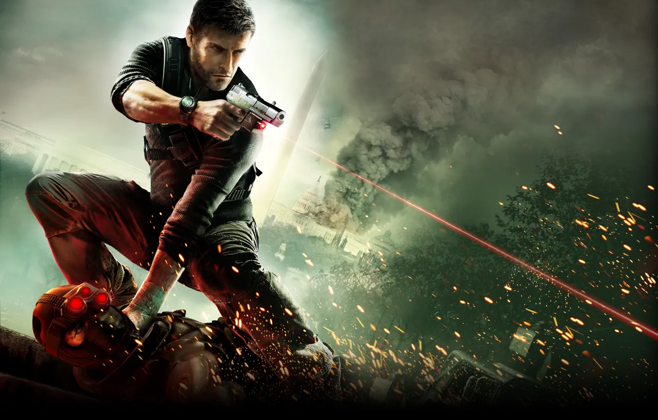 Photo wallpaper flame, special agent, Splinter Cell Conviction, revenge, tom clancy's splinter cell conviction